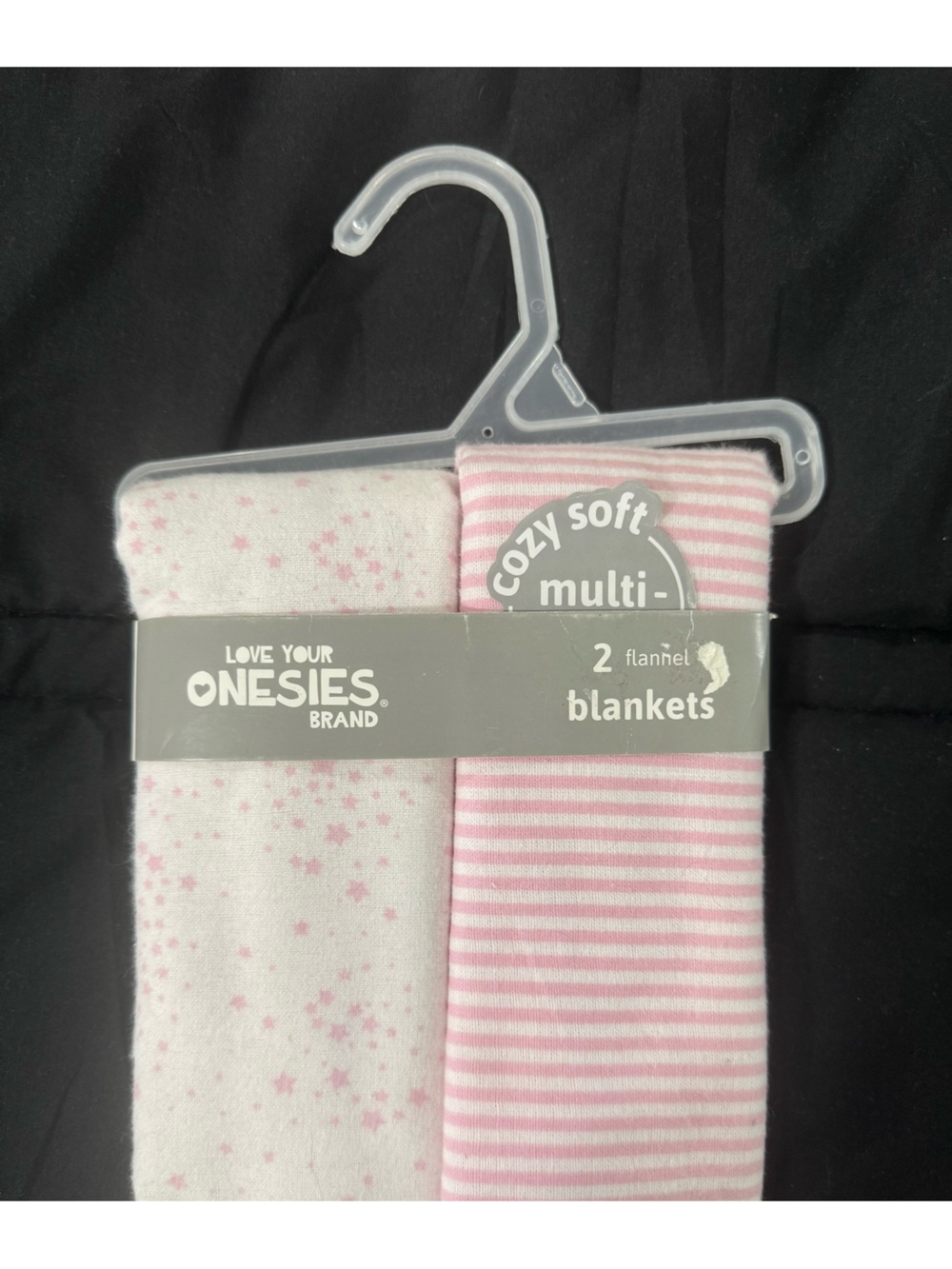 Love Your Onesies Pink Flannel Baby Blankets - 2 Pack